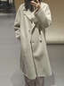 UR2025冬季新款女裝高智感格雷系雙排扣大衣外套UWM150069 淺卡其 S 曬單實(shí)拍圖