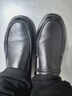 老人頭（LAORENTOU）男士皮鞋商務(wù)休閑鞋頭層牛皮套腳鞋耐滑圓頭爸爸鞋 260278 黑42 曬單實(shí)拍圖
