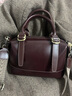 西柏萊頭層牛皮波士頓包女2026新款時(shí)尚通勤媽媽包單肩斜挎手提真皮女包 酒咖色 曬單實(shí)拍圖