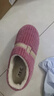 布舍元（BUSHEYUAN）冬季加絨保暖棉拖鞋一腳蹬家居鞋老北京布鞋女540-7007 皮紅 38 曬單實(shí)拍圖