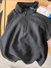京東京造絨感發(fā)熱運動(dòng)長(cháng)袖t恤男冬季加絨保暖半拉鏈衛衣新年衣服 黑色XL 曬單實(shí)拍圖