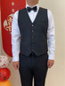 啄木鳥(niǎo)男士西裝馬甲2025商務(wù)職業(yè)背心新郎伴郎結婚坎肩兄弟團西服夾 黑色 XL 曬單實(shí)拍圖