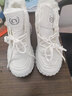 卡帝樂(lè )鱷魚(yú)（CARTELO）感高幫真皮棉鞋女冬季加絨2025冬季新款加厚運動(dòng)鞋二棉旅游鞋 白色 37 曬單實(shí)拍圖