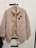 迪洛薇海寧皮草外套100%羊羔毛顆粒絨羊剪絨大衣復合皮毛一體外套女新款 貢米色（桃心） S 曬單實(shí)拍圖