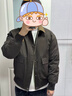 太平鳥(niǎo)男裝 夾克羽絨服男2025年冬季新款巴恩風(fēng)翻領(lǐng)保暖防寒服潮 啡英棕 第一批 L 曬單實(shí)拍圖