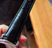 港爵表帶真皮男女適用卡西歐天梭浪琴歐米茄羅西尼dw精工西鐵城天王阿瑪尼華為手表帶黑色銀針扣22mm 曬單實(shí)拍圖