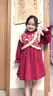 G.duck女童冬季加絨新中式紅色拜年服連衣裙女寶寶秋冬保暖中國風(fēng)公主裙 紅色(送包包) 130 cm （建議116-125cm6-7周歲） 曬單實(shí)拍圖