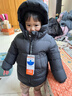 保姆鵝  【風(fēng)墻】?jì)和鸾q服寶寶中長(cháng)款護臉加厚外套保暖童裝[NG2664] 炭黑 100 曬單實(shí)拍圖
