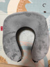 九百U型枕護頸枕脖子飛機高鐵旅行午睡枕便攜睡覺(jué)靠枕出差神器汽車(chē)頭 U型枕 淺灰+收納袋 曬單實(shí)拍圖