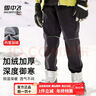 雪中飛（SNOWFLYING）兒童褲子【三防】戶(hù)外加絨加厚秋冬2025新款男童沖鋒女童保暖長(cháng)褲 黑色加絨 160 曬單實(shí)拍圖