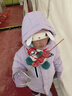 雪中飛（SNOWFLYING）兒童羽絨服男女童冬季新款御寒保暖加厚中大童裝中長(cháng)款淺紫色130 曬單實(shí)拍圖