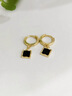 伊燦日韓精致黑色耳環(huán)女輕奢小眾設計感方形耳扣2025新款爆款高級耳飾 氣質(zhì)黑色方形耳環(huán) 曬單實(shí)拍圖