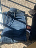 才子（TRIES）牛仔褲男士秋冬復古水洗貓須休閑男褲25秋季新品字母印花長(cháng)褲 曬單實(shí)拍圖