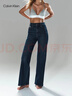 Calvin KleinJeans25春秋女士美式復古潮流ck高腰松弛寬松闊腿拖地褲牛仔褲 U3N-牛仔深藍 27 曬單實(shí)拍圖