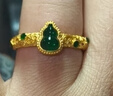 詩(shī)普琳黃金戒指古法足金鎏彩工藝墨綠色琺瑯葫蘆福祿國風(fēng)時(shí)尚 新年禮物 約4.49g（滿(mǎn)綠） 曬單實(shí)拍圖