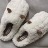 梵昇昱小羊角棉拖鞋男女冬季毛絨保暖情侶拖鞋室內家居加厚踩屎感毛毛拖 小羊角棉拖鞋女【白】 38-39 【適合36-37】 曬單實(shí)拍圖