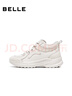 百麗（Belle）運動(dòng)風(fēng)休閑靴女冬季新款商場(chǎng)同款厚底增高高幫休閑鞋E6K1DDD5 米色-絨里 35 (225mm) 曬單實(shí)拍圖