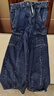 izzue it高腰牛仔褲女春秋寬松大口袋彎刀工裝褲子女 曬單實(shí)拍圖