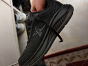 特步羽逸男跑步鞋運動(dòng)鞋冬季輕便減震革面防潑水休閑跑鞋男鞋子黑色 曬單實(shí)拍圖