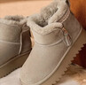 星期六羊毛絨里雪地靴女款2025冬季新款真皮牛革加絨棉鞋厚底增高毛毛鞋 曬單實(shí)拍圖