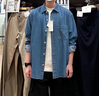 UR2026春季新款男裝復古水洗貼袋按扣棉質(zhì)牛仔襯衫UMM850089 深灰藍 S 曬單實(shí)拍圖