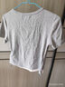 百圖betu女裝夏季新款T恤拼色領(lǐng)口抽繩設計收腰顯瘦短袖女2503T20 淺灰 M 曬單實(shí)拍圖