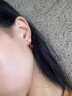 伊燦新年酒紅色水鉆耳釘女小眾耳夾2025年新款爆款無(wú)耳洞耳飾耳環(huán) 新年紅色耳釘 曬單實(shí)拍圖