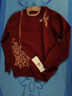 俞兆林中老年女裝新年紅繡花針織衫媽媽毛衫老年人毛衣 Y243Z3004 曬單實(shí)拍圖