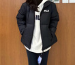 FILA 斐樂(lè )官方情侶款羽絨服防潑水防污漬兩面穿立領(lǐng)外套 正黑色-BK S 165/88A/S 曬單實(shí)拍圖