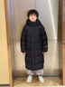 高梵黑金兒童鵝絨服4.0童裝羽絨服官方旗艦加長款男女童親子羽絨外套 黑色-啞面 140 曬單實拍圖