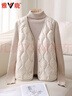 雅鹿2025秋冬新款輕薄羽絨服內膽女馬甲內搭保暖修身坎肩背心輕暖外套 米白 L 推薦105-115斤 曬單實(shí)拍圖