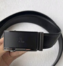 啄木鳥(niǎo)皮帶加長(cháng)男大碼真皮自動(dòng)扣牛皮特長(cháng)胖子腰帶商務(wù)休閑肥褲帶 黑色邊 130cm 曬單實(shí)拍圖
