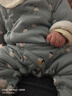 babylove嬰兒連體衣秋冬款夾棉保暖長(cháng)袖哈衣爬服男女寶寶衣服冬裝休閑棉服 曬單實(shí)拍圖