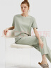 淳度春夏秋睡衣女夏天純棉短袖長(cháng)褲大碼全棉家居服套裝 淺綠色 XL 曬單實(shí)拍圖