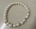 周六福黃18K金珍珠手鏈手串女生日禮物 珠光炫彩 約16cm  曬單實(shí)拍圖