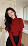 啄木鳥(niǎo)新中式紅色斗篷盤(pán)扣毛衣2025秋季感上衣輕熟氣質(zhì)巨好看針織衫 紅色斗篷針織衫 M 【45/55kg】 曬單實(shí)拍圖