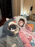 果殼（Gukoo）睡袍情侶睡衣女秋冬瑪麗貓珊瑚絨浴袍男家居服 瑪麗貓女款 M 曬單實(shí)拍圖