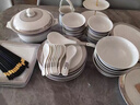 曼遠景德鎮2026新款高顏值一等品碗碟餐具套裝骨瓷陶瓷碗筷喬遷輕奢禮 希爾頓【豪華10人配置】 72件套 曬單實(shí)拍圖