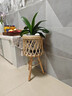 北歐實(shí)木藤編花架客廳沙發(fā)邊幾落地式竹編置物架墻角陽(yáng)臺花盆架子 竹編花架小號 曬單實(shí)拍圖