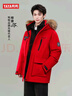 鴨鴨男士大毛領(lǐng)羽絨服冬季新款連帽工裝外套情侶新年戰袍休閑戶(hù)外上衣 曬單實(shí)拍圖