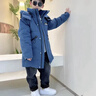 G.duck兒童羽絨服男童2025新款中大童長(cháng)款加厚男孩冬季帥氣品牌童裝外套 牛仔藍 150 cm 【尺碼偏大  建議正碼正拍】 曬單實(shí)拍圖