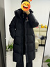 坦博爾【爆款】高充絨量連帽羽絨服女中長(cháng)款加厚保暖冬天外套TBF530780D 黑色 S (160) 曬單實(shí)拍圖