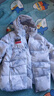 安踏（ANTA）冰甲羽絨 加厚防潑水連帽羽絨服女冬季90絨保暖面包服162447904 雪花白/滿(mǎn)地印-6 L /女170 曬單實(shí)拍圖