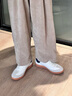 愛(ài)步（ECCO）休閑鞋女 26年新款早春時(shí)尚百搭牛皮板鞋德訓鞋 柔酷11號235813 砂礫灰/白色/海洋藍23581361580 38 曬單實(shí)拍圖
