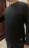 拇指白小T【可機洗拒水鵝絨T】秋冬男女羽絨保暖T恤上衣打底衫 男墨黑 M 曬單實(shí)拍圖