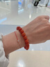 石玥珠寶收藏級9x8mm涼山南紅瑪瑙手串轉運珠本命年手鏈男女士款禮物 曬單實(shí)拍圖