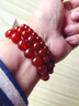 紅良緣天然紅瑪瑙手鏈轉運珠佛珠七夕節禮物紅色瑪瑙水晶手串男女士6mm 曬單實(shí)拍圖