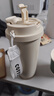 SZTAA保溫杯咖啡杯316不銹鋼陶瓷男女士吸管杯便攜車(chē)載水杯茶水分離杯 白色520ml咖啡杯 曬單實(shí)拍圖
