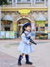 可英童裝女童學(xué)院風(fēng)連衣裙2026春季女孩娃娃領(lǐng)裙子女寶兔子警官襯衫裙 曬單實(shí)拍圖