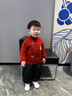 齊齊熊（ciciibear）[力安推薦]齊齊熊寶寶毛衣冬男童紅色毛線(xiàn)衣兒童新年半拉鏈 曬單實(shí)拍圖